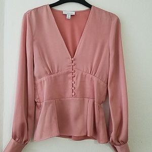 Topshop Satin Button Blouse Size 2